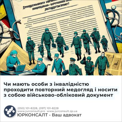 Чи мають особи з інвалідністю проходити повторний медогляд і носити з собою військово-обліковий документ