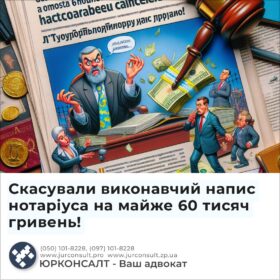 Скасували виконавчий напис нотаріуса на майже 60 тисяч гривень!