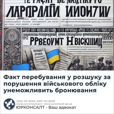 Факт перебування у розшуку за порушення військового обліку унеможливить бронювання