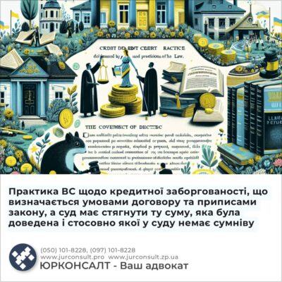 Практика ВС щодо кредитної заборгованості, що визначається умовами договору та приписами закону, а суд має стягнути ту суму, яка була доведена і стосовно якої у суду немає сумніву