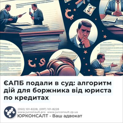 ЄАПБ подали в суд: алгоритм дій для боржника від юриста по кредитах